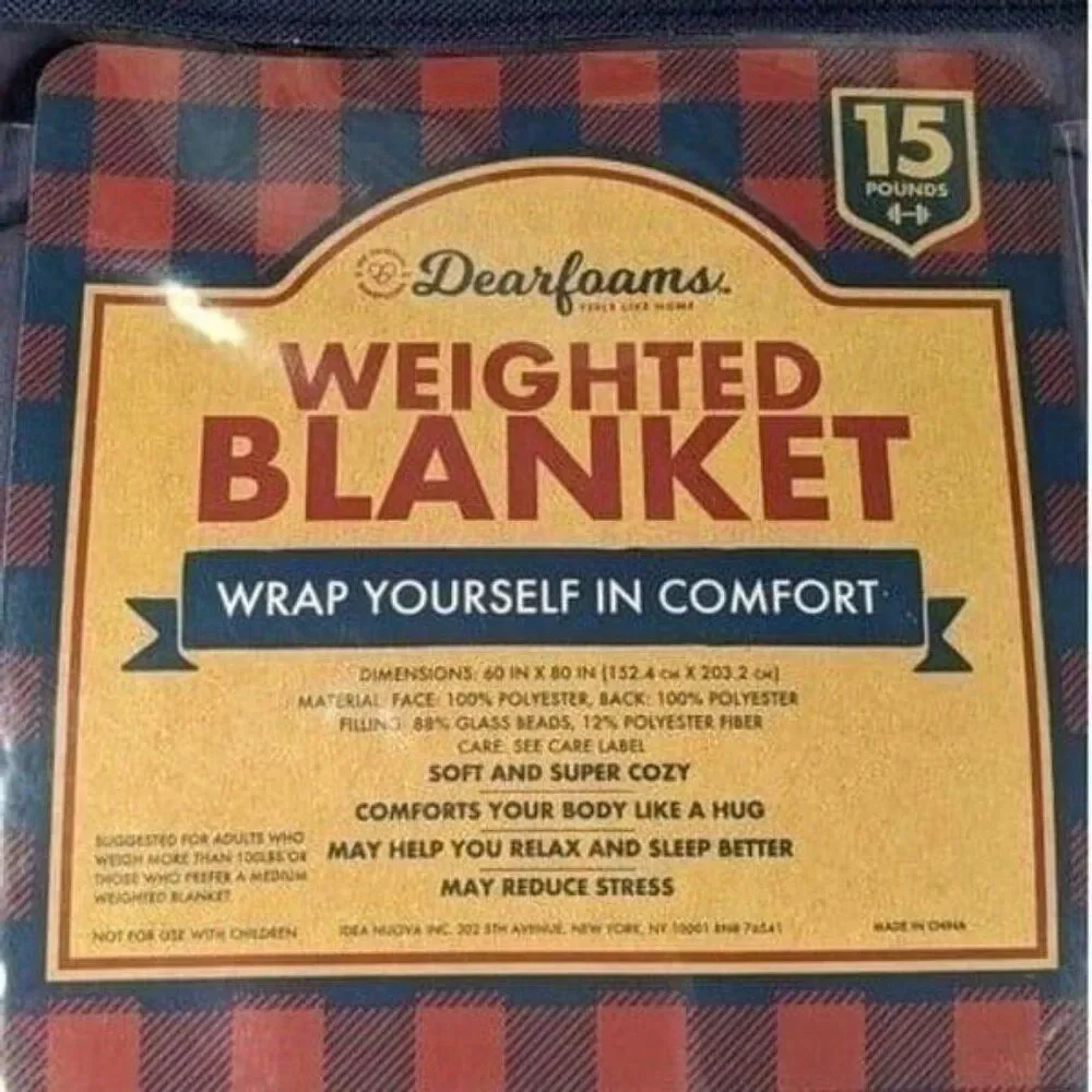 Dearfoams Solid 15lb Weighted Blanket 60